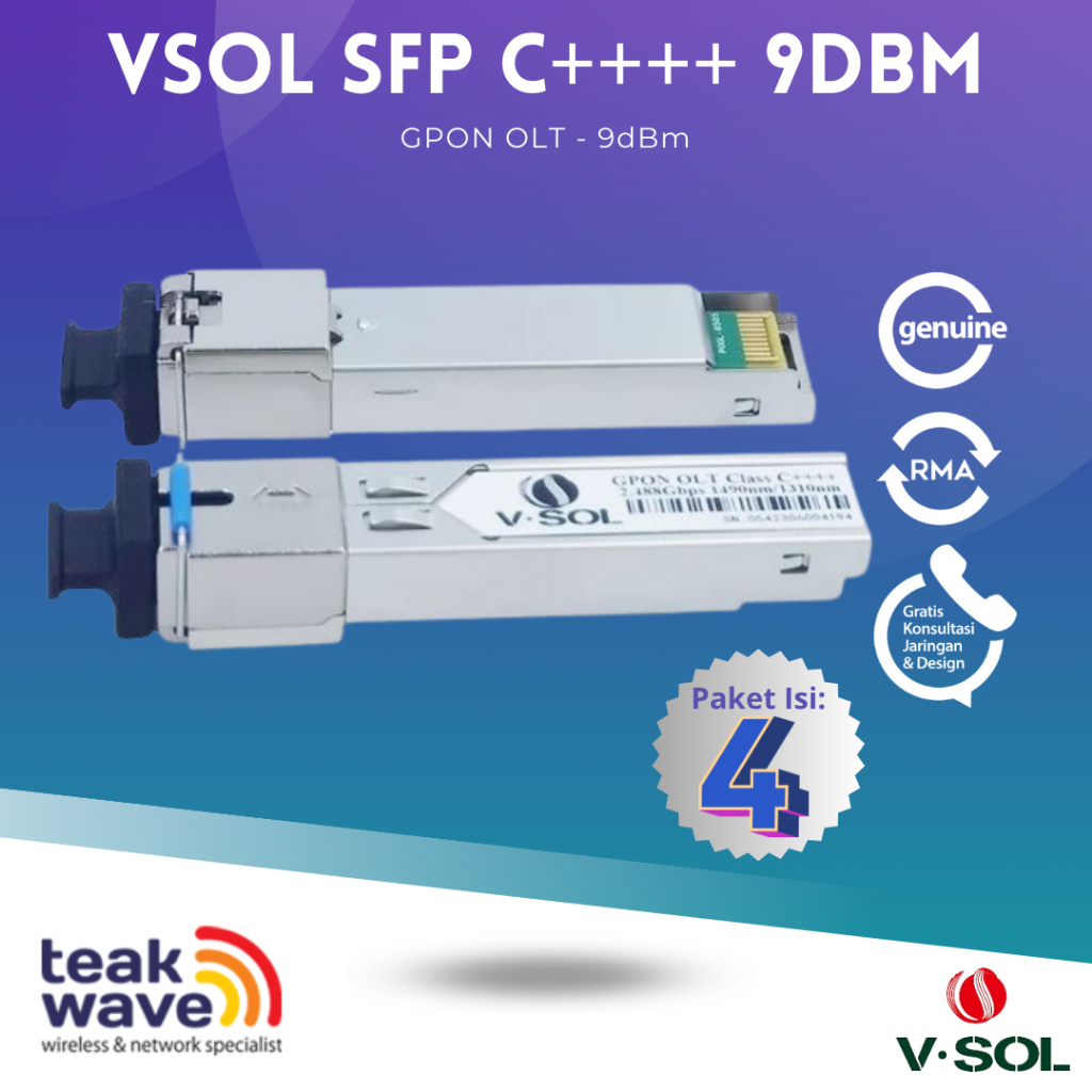 Jual V-SOL Paket 4 pcs - GPON SFP MODULE C++++ 9db ( VSOL SFP C ...