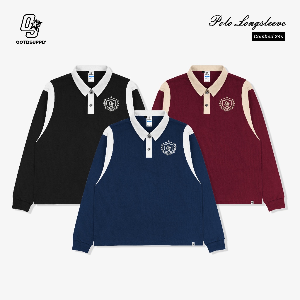 OOTDSUPPLY Polo Longsleeve Leticia Embroidery | Kaos Kerah…