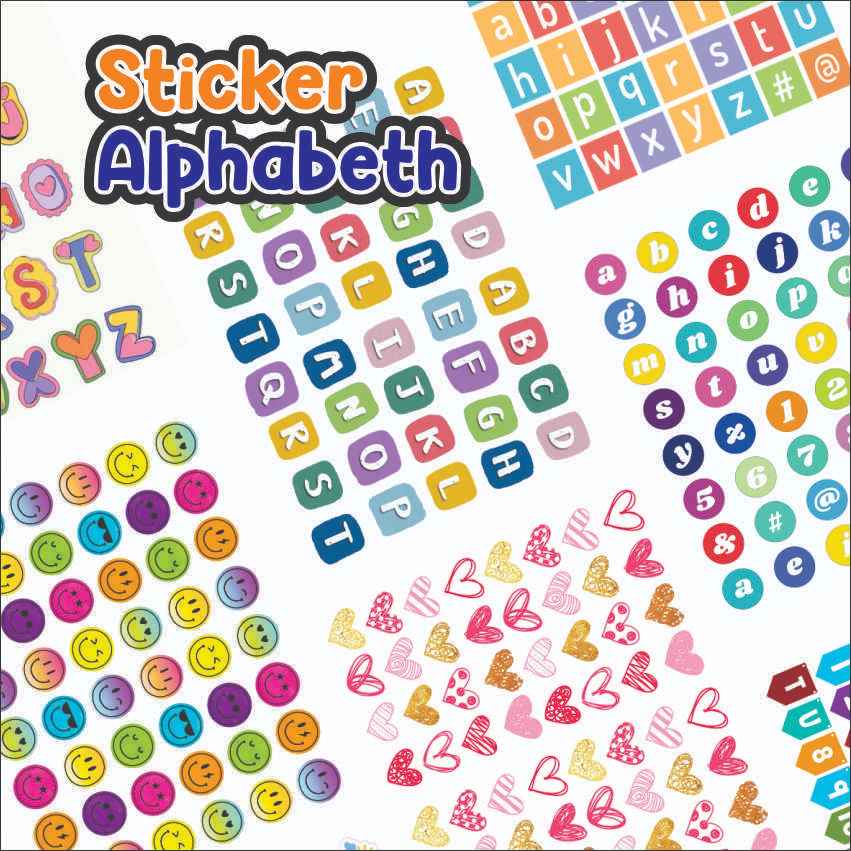 Jual sticker huruf / sticker decoration / dekorasi scrapbook / stiker ...