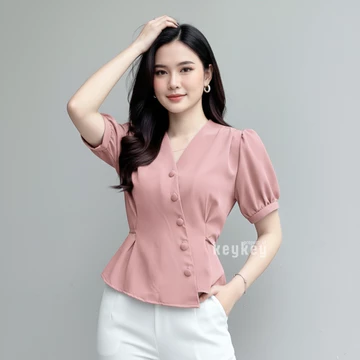 ROLITA Blouse Atasan Wanita Wolfis Premium Asimetris Elegan Blouse Wanita Fit To L