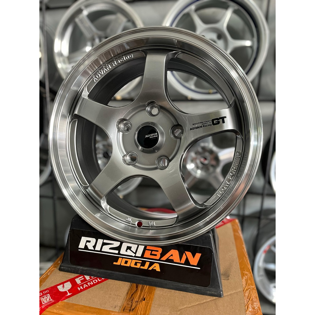 Jual velg advan GT r15 hyper black lip polish pcd 5x114 kondisi baru ...