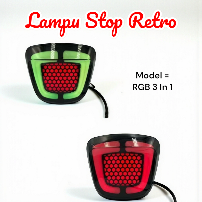 Jual Lampu Stop Retro RGB LED 3 In 1 Plus Bracket , Stoplamp Retro ...