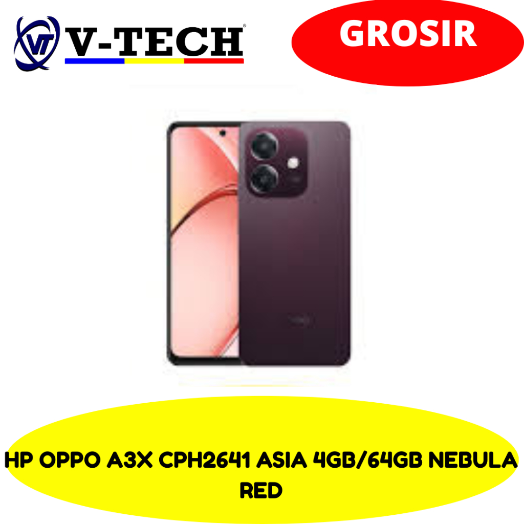 Jual HP OPPO A3X CPH2641 ASIA 4GB/64GB NEBULA RED | Shopee Indonesia