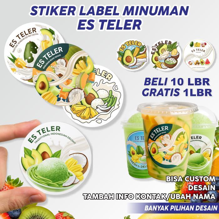Jual Stiker Label Es Teler Tahan Air Isi 54 Pcs Sticker Label Kemasan ...