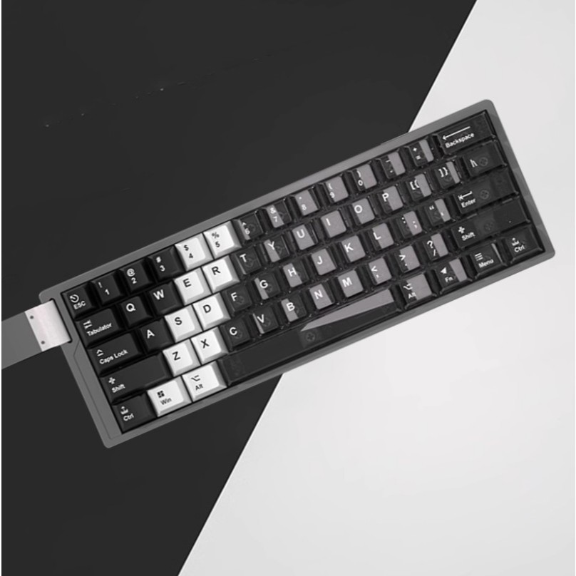 Jual Keycaps Cherry Profile Gradient Smoke Black PBT+PC Material ...
