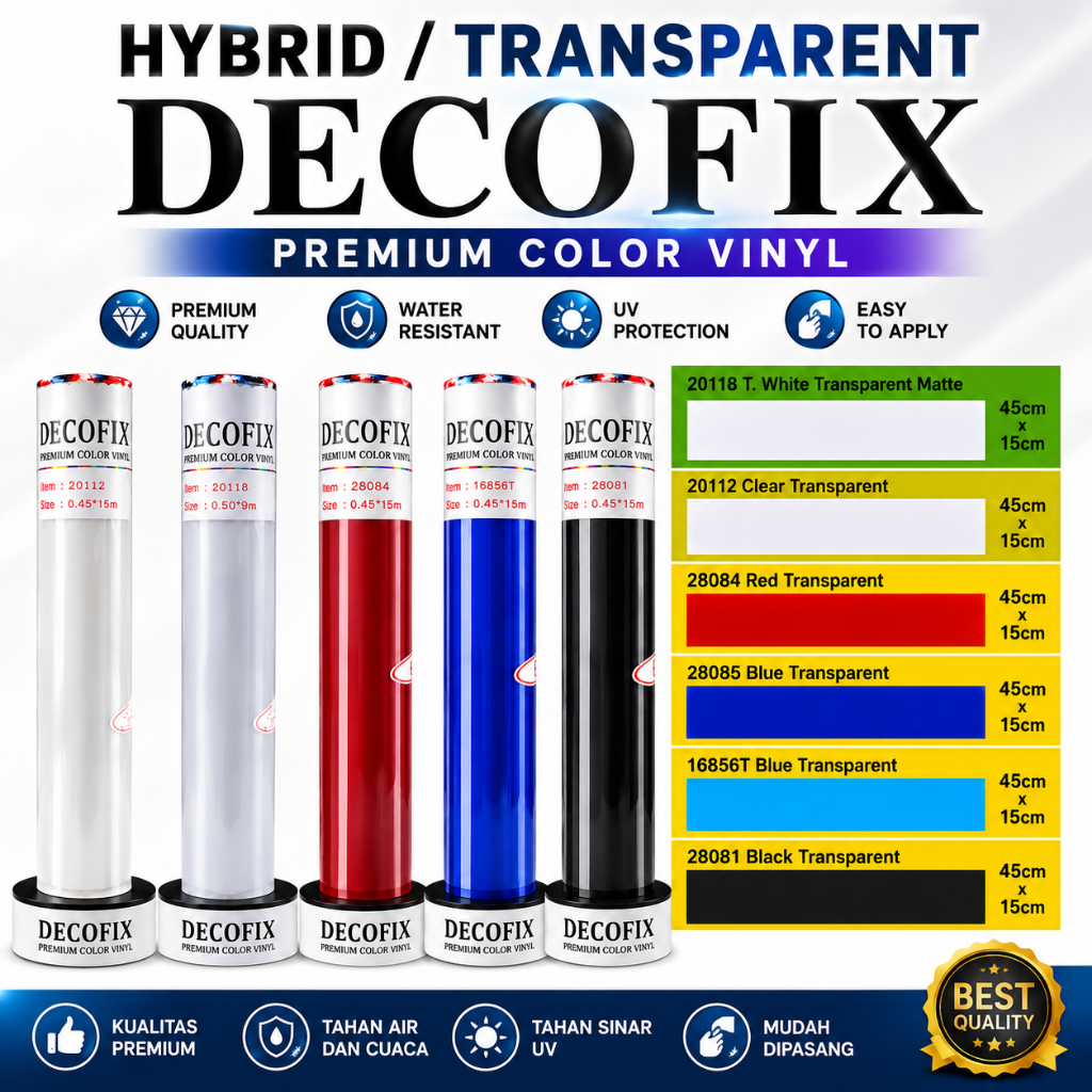 Jual Sticker Vinil Decofix Transparan/Hybrid Premium - [Per-Roll ...