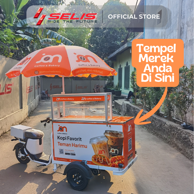 SELIS - Gerobak Listrik Pujasera Lite Box Kopi dan Roti Kue Keliling ( Coffee & Bakery )