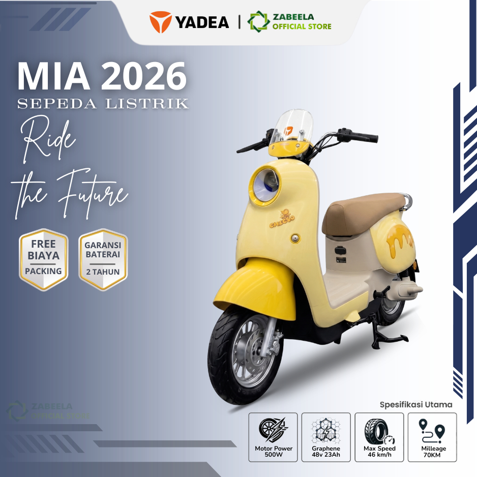 Sepeda Listrik YADEA MIA 2026 - Graphene Battery
