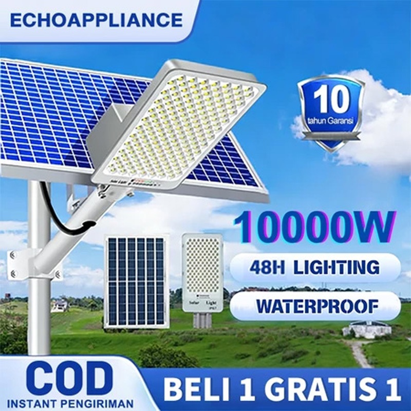 Beli 1 Gatis 1 lampu tenaga surya outdoor otomatis nyala jalan LED 10000W Lampu luar ruangan tenaga surya anti air ip67