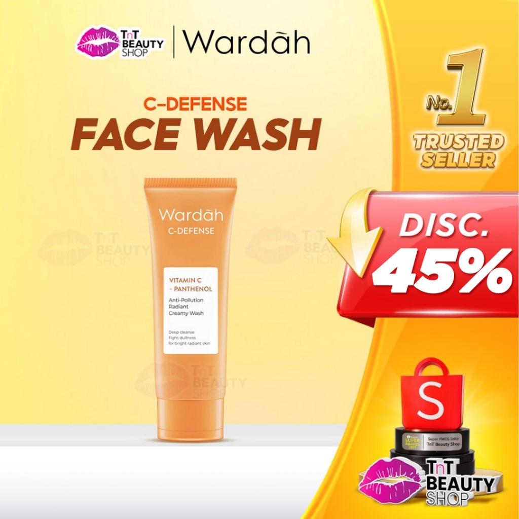 Wardah C-Defense Energizing Creamy Wash | C Defense Energizing Creamy Wash | Tnt Beauty Shop