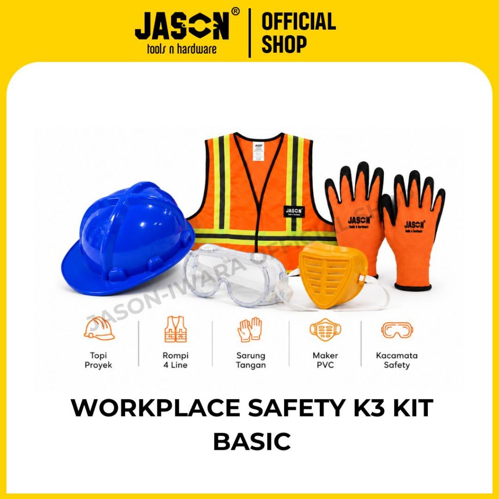 Jual JASON K3 PAKET APD LENGKAP KIT K3 ROMPI HELM MASKER SARUNG TANGAN ...