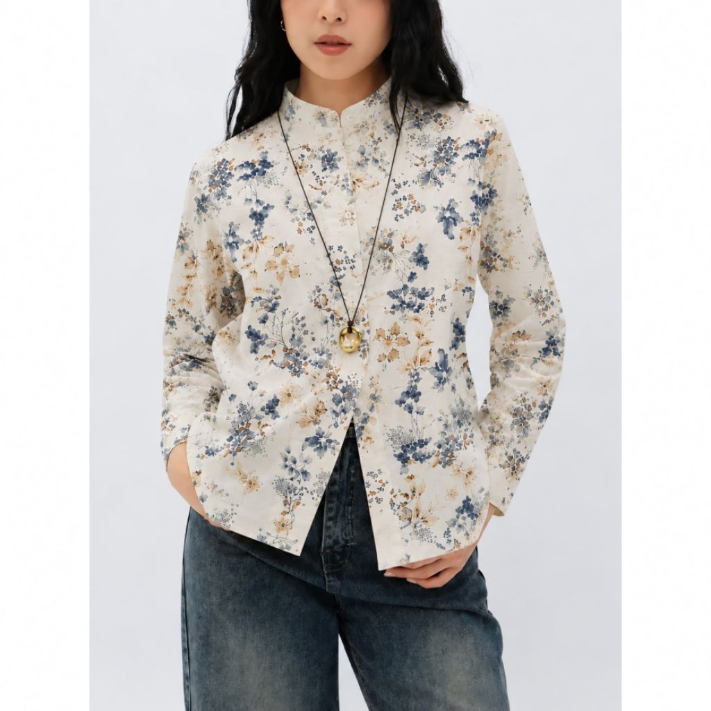 DAILY Kemeja Wanita Viscose Premium | Blouse Floral Elegan…