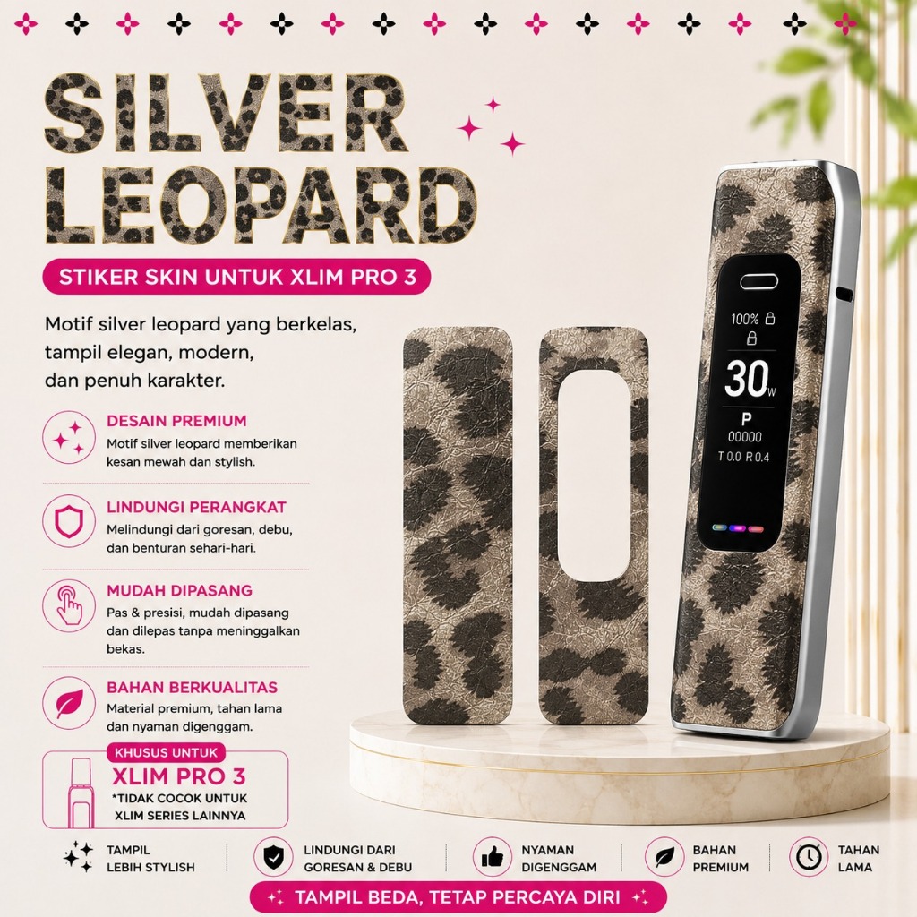 Jual VSPIRIT Garskin Pod OXVA XLIM PRO 3 Motif Silver Leopard | Stiker ...