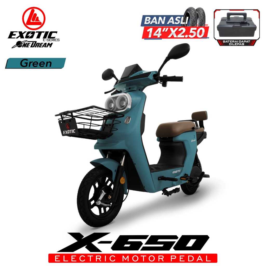 SEPEDA LISTRIK REMAJA DEWASA EXOTIC X665 TERBARU KERANJANG DAN BAGASI / EXOTIC X680 / EXOTIC X665 / EXOTIC X650 / EXOTIC X610