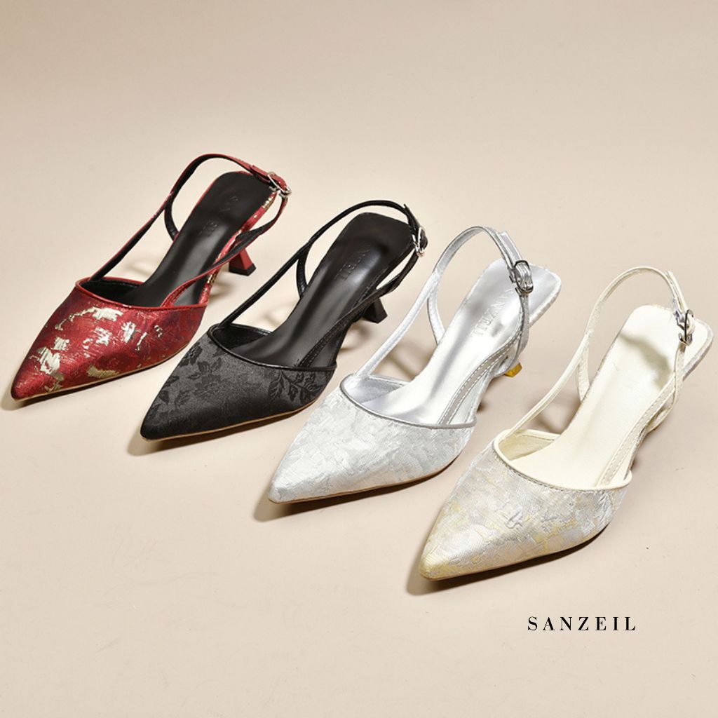 SANZEIL Arin Heels Wanita 3cm & 5cm Size 35-41 Sling Back 3779 foto 1
