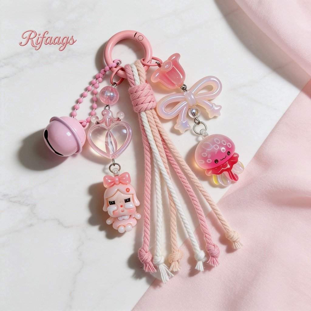 Gantungan kunci tas / Gantungan Kunci kristal / Gantungan hp / gantungan  kunci Aesthetic/ Keychain/ Bag Charm Aesthetic/Gantungan Tas wanita / ...
