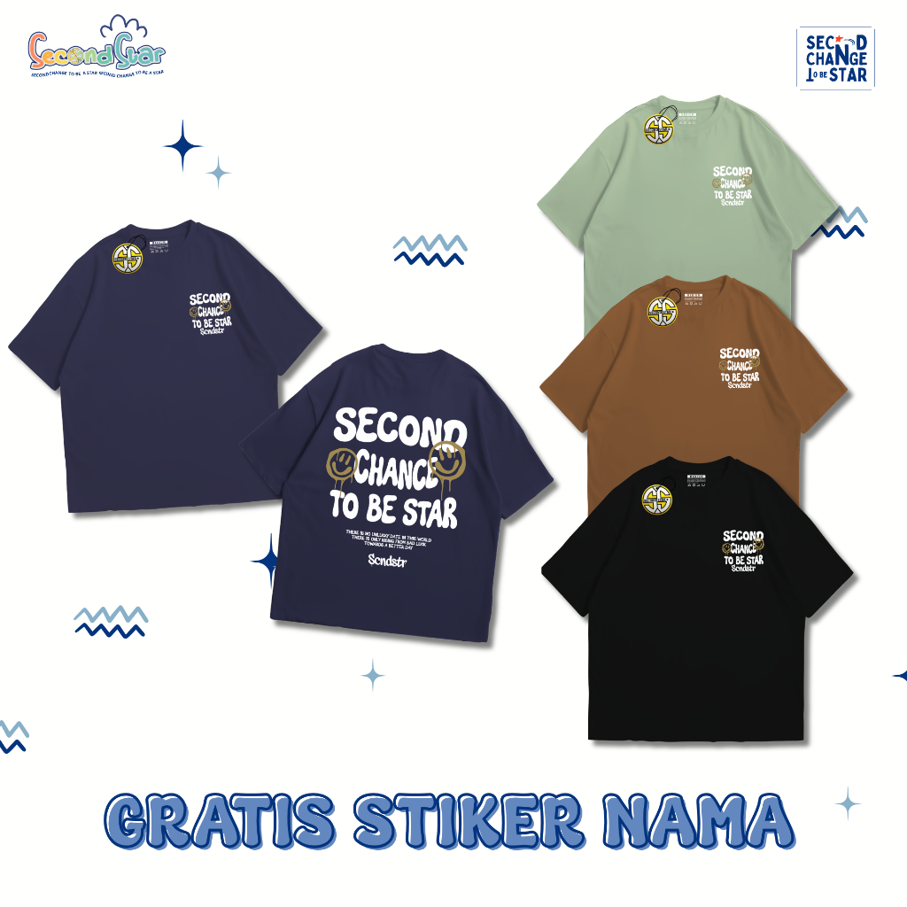 Kaos Anak Motif SS SMILE Angka + Free Stiker Nama - SS SMILE