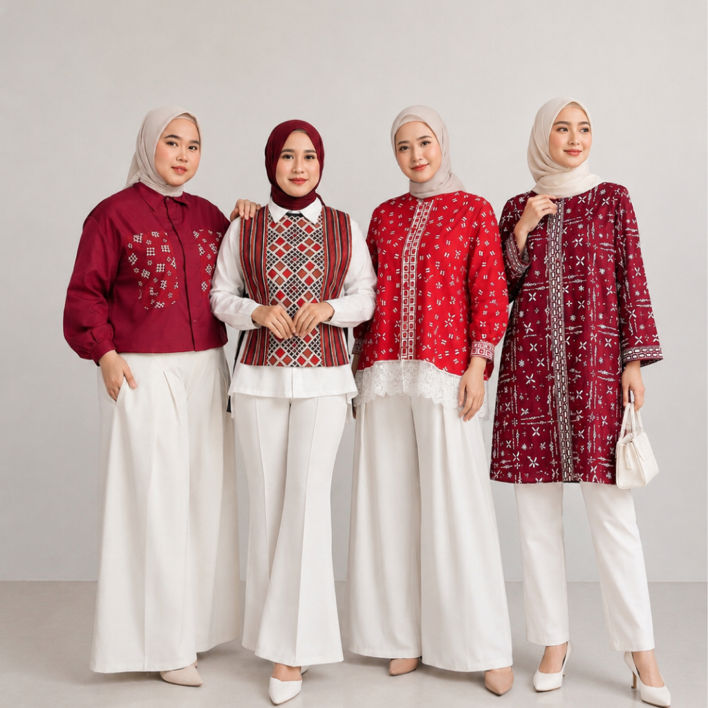 Amarestola - Atasan Batik Wanita Merah edisi 17 Agustus |…
