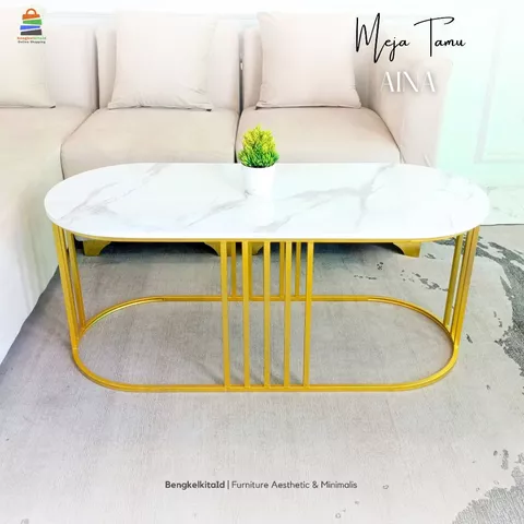 Aina meja tamu oval minimalis mewah
