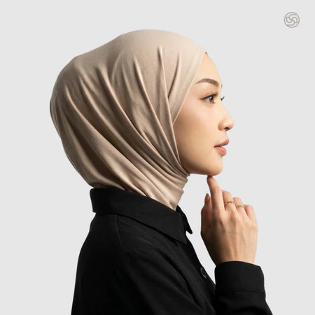 Mini Slip On Hijab warna Dune Cream