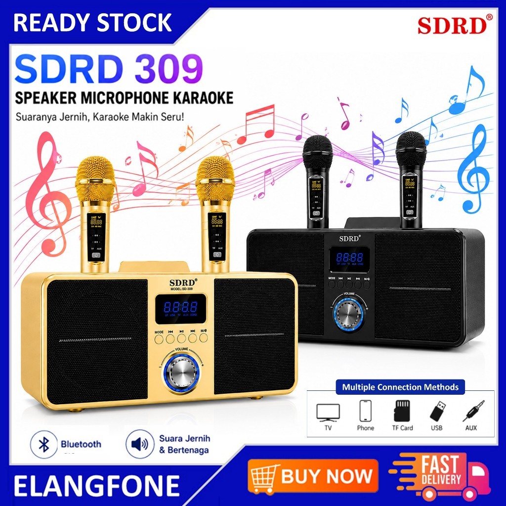 Jual SDRD SD 309 SPEAKER KARAOKE BLUETOOTH SDRD SD 309 DENGAN 2