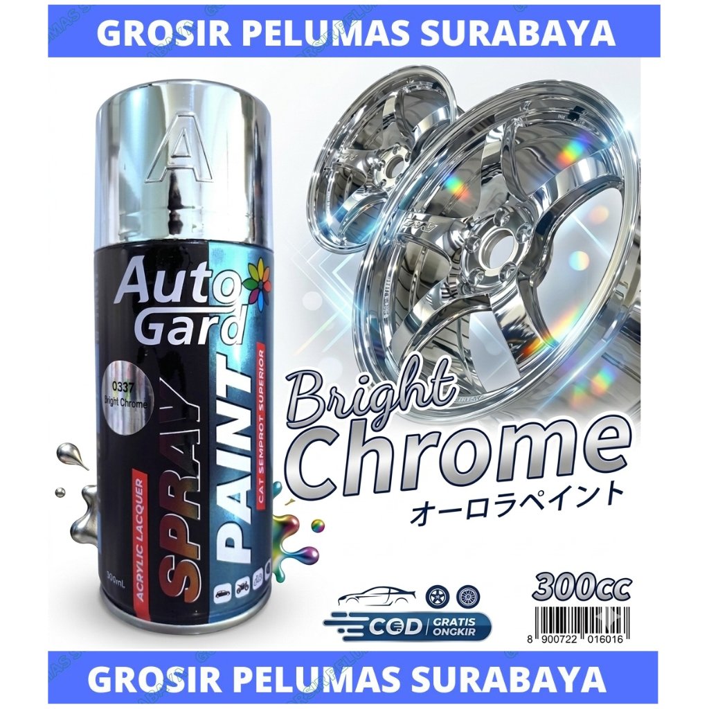 Jual Cat Krom Cat Semprot AutoGard 300ml - Warna Bright Chrome, Efek ...