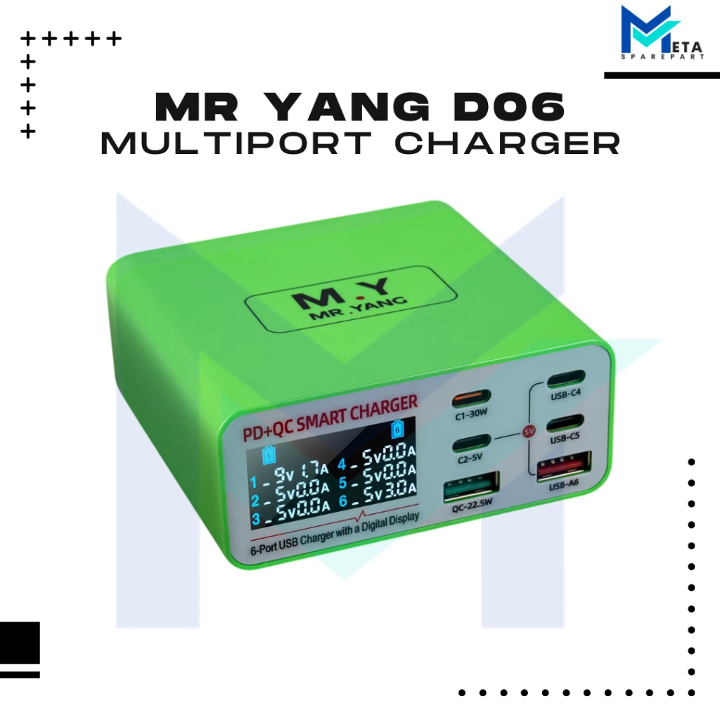 Jual MR YANG MY D06 6IN1 SMART DESKTOP QC / PD CHARGING STATION ...