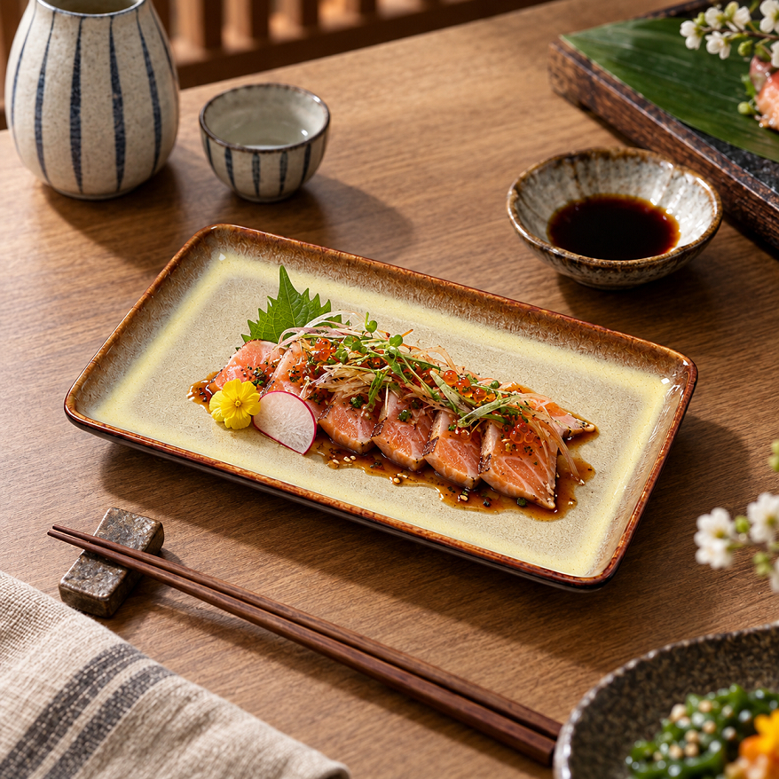 Jual (98790) Nate sushi plate/Rectangle plate/Snack plate/Dessert plate ...