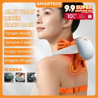 Smarteck Alat Pijat Elektrik Multifungsi Portabel SMS03 Tangan Bionik Massager Pemanas Leher Pundak dan Punggung 3 Level Kekuatan Pijatan Tangan Pijat Simulasi