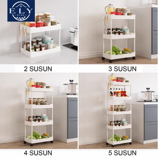 Rak Susun Serbaguna 4 Roda untuk Dapur