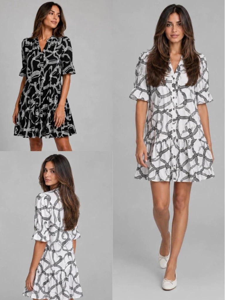 Mini Dress KL Ruffle Sleeve Tiered Mini Dress - 3320