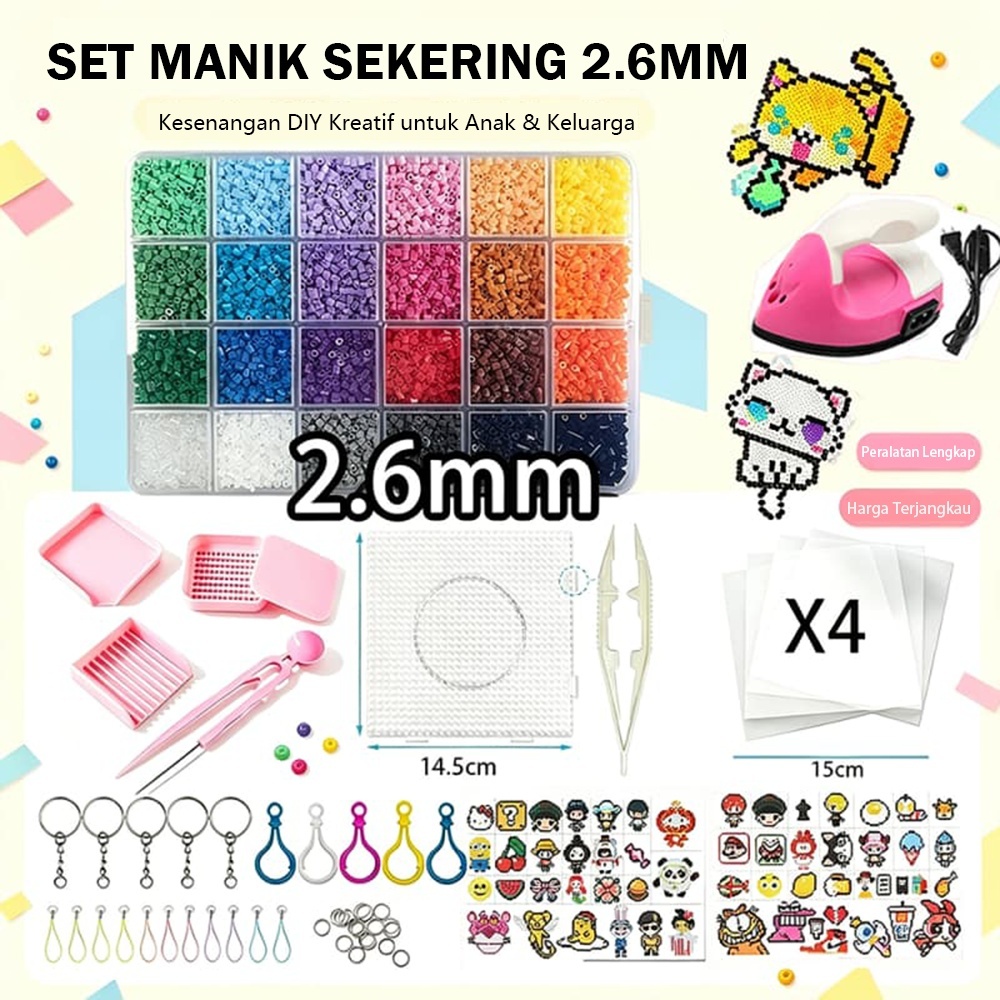 Jual DIY Perler Beads Manik-manik Sekering Kit Mainan 5mm 2.6mm