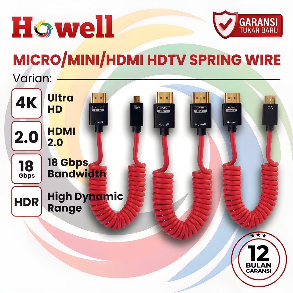 Jual HOWELL 4K HDTV HDMI 2.0 60Hz Kabel Micro Mini HDMI Male to HDMI ...