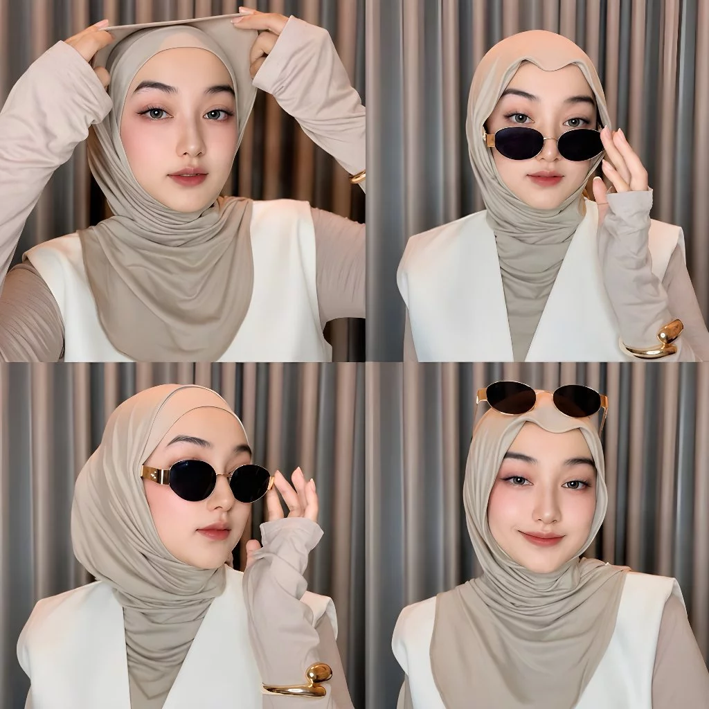 Hijab Instan Bergo Huma Jersey Premium Cooltech Pashmina Meleyot Plus Inner Top Bisa 4 Model