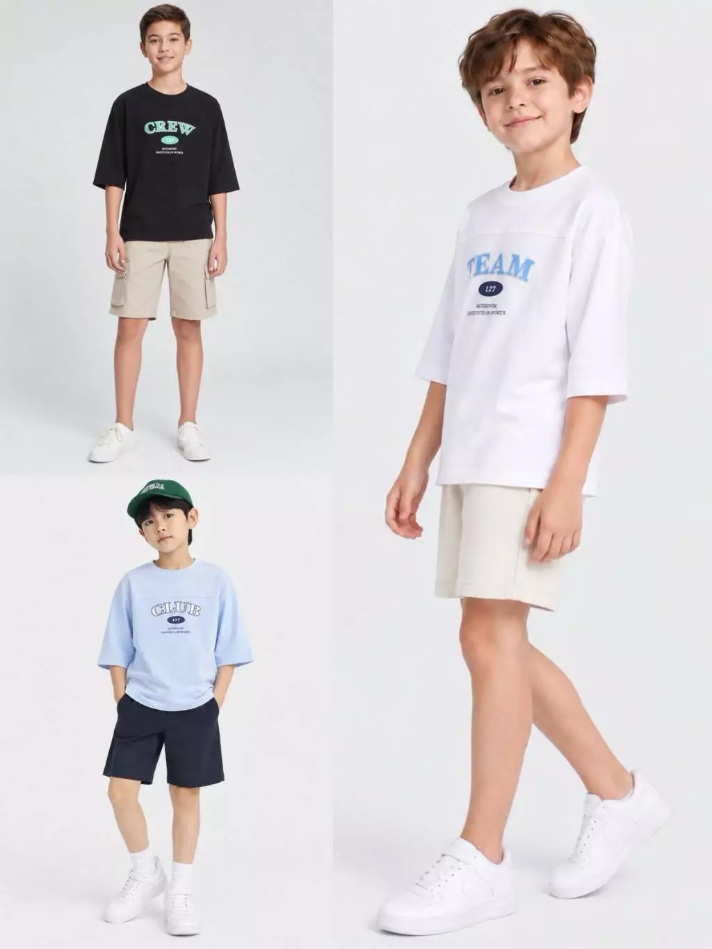 Kaos Lengan 3/4 Anak Cowo TPN Boys' Cool Air Cotton Crew Neck 3/4 Sleeve T-Shirt - 3311