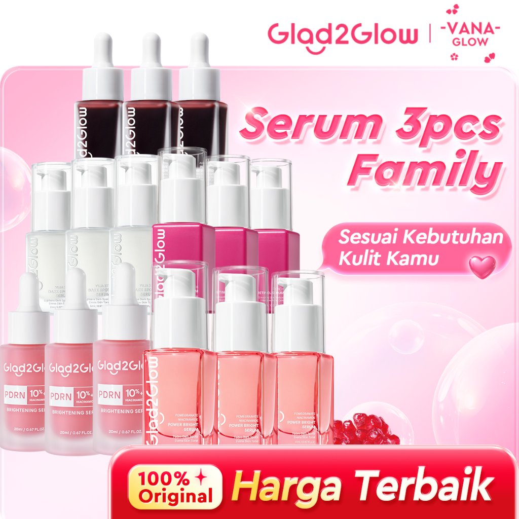 [100%ORI]Glad2Glow 3PCS Facial Serum & Essence-Pomegranate Niacinamide Power Bright Serum | Centella Salicylic Acid Acne Serum | Peach Retinol Serum  | 377 Dark Spot Serum | PEELING SOLUTION g2g glad2glow official store