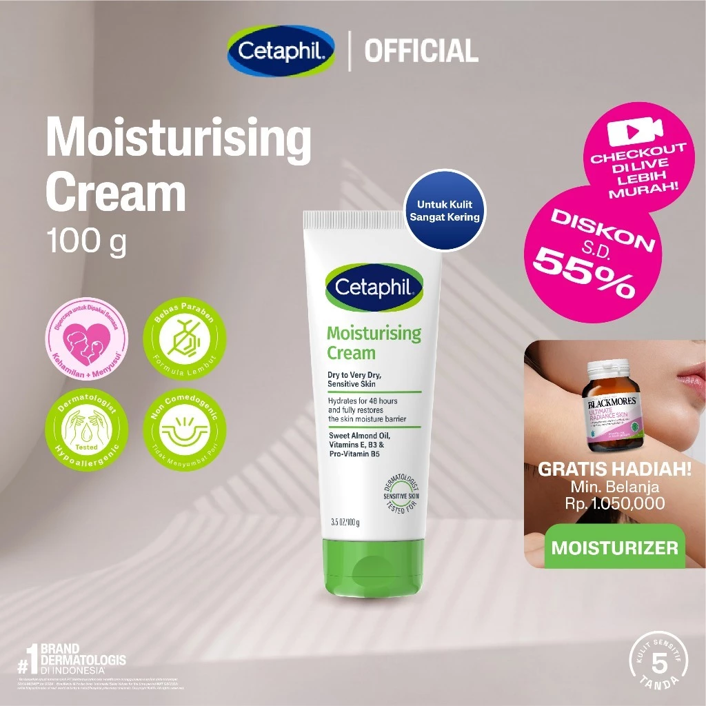 Review Review Cetaphil Moisturizing Cream 100g: Manfaat & Tips Pakai