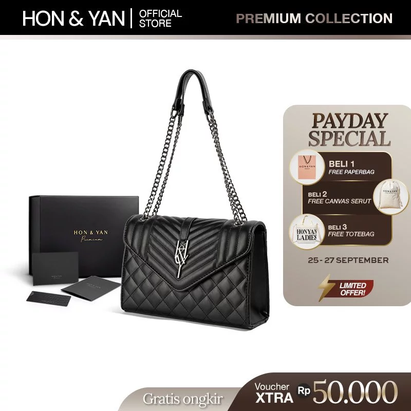 HONYAN PREMIUM Tas Selempang Cewek Tas Wanita Sling Bag Import Branded Terbaru Kekinian Undangan Pesta Kondangan - Diamond Sling Bag