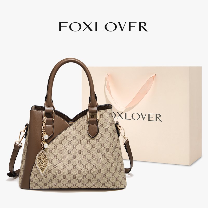 FOXLOVER Tas selempang wanita Dapat dijinjing Desain Padu Warna Mewah Elegan Cocok untuk Hadiah