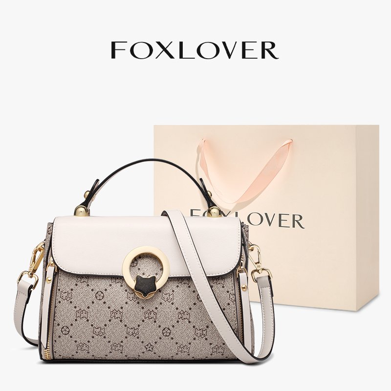FOXLOVER Tas selempang wanita  Tas tangan  Tali bahu yang dapat dilepas  Klasik  Retro  Desain