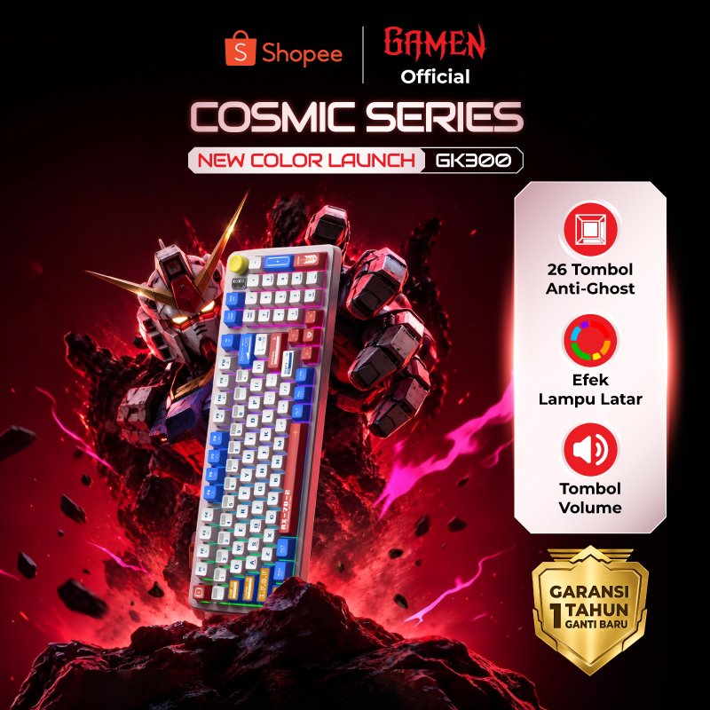 Jual NEW! GAMEN GK300 Cosmic Series Keyboard Gaming RGB 26 Tombol Anti ...