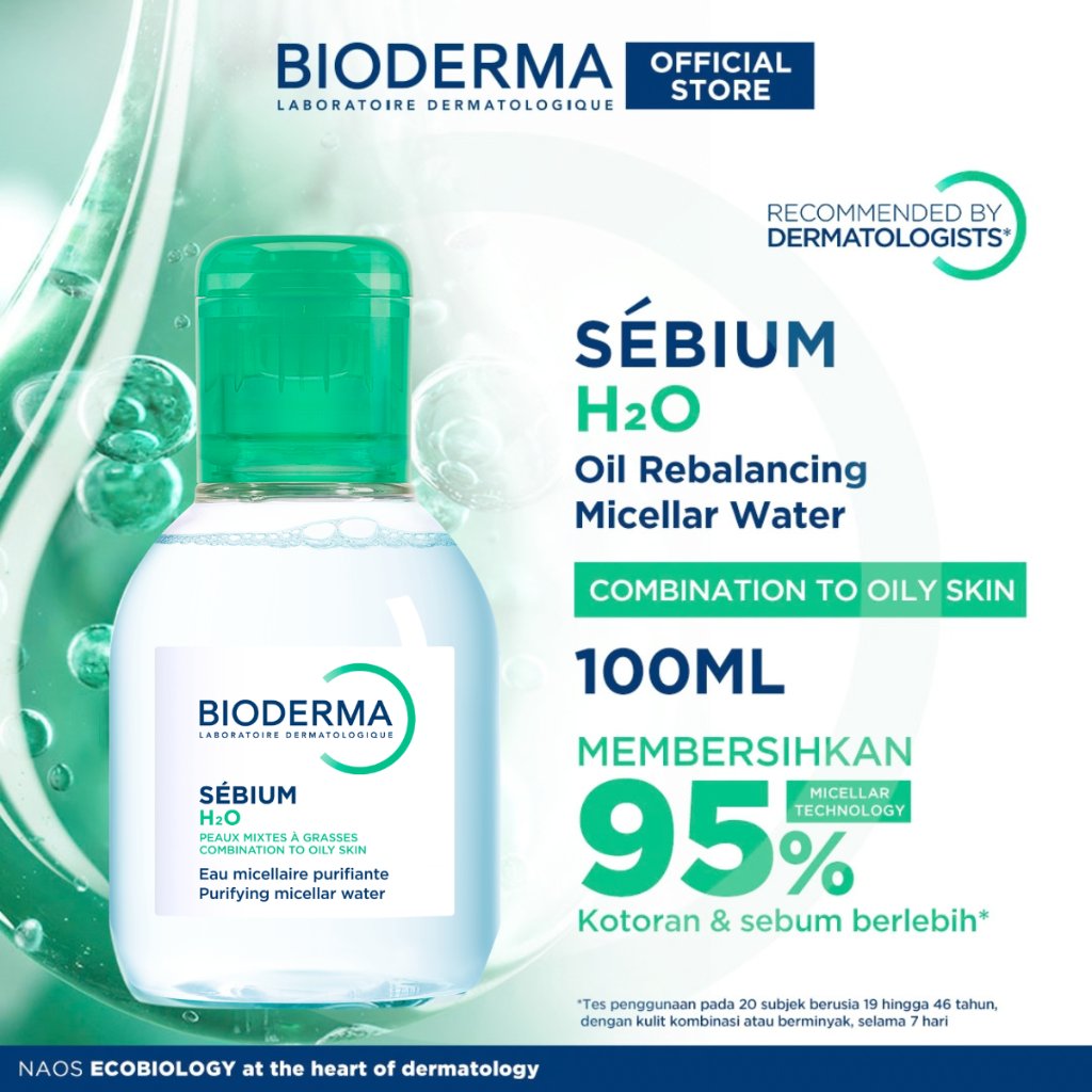 Bioderma Sebium H2O 100 ml - Micellar Water untuk Kulit Kombinasi / Berminyak / Berjerawat