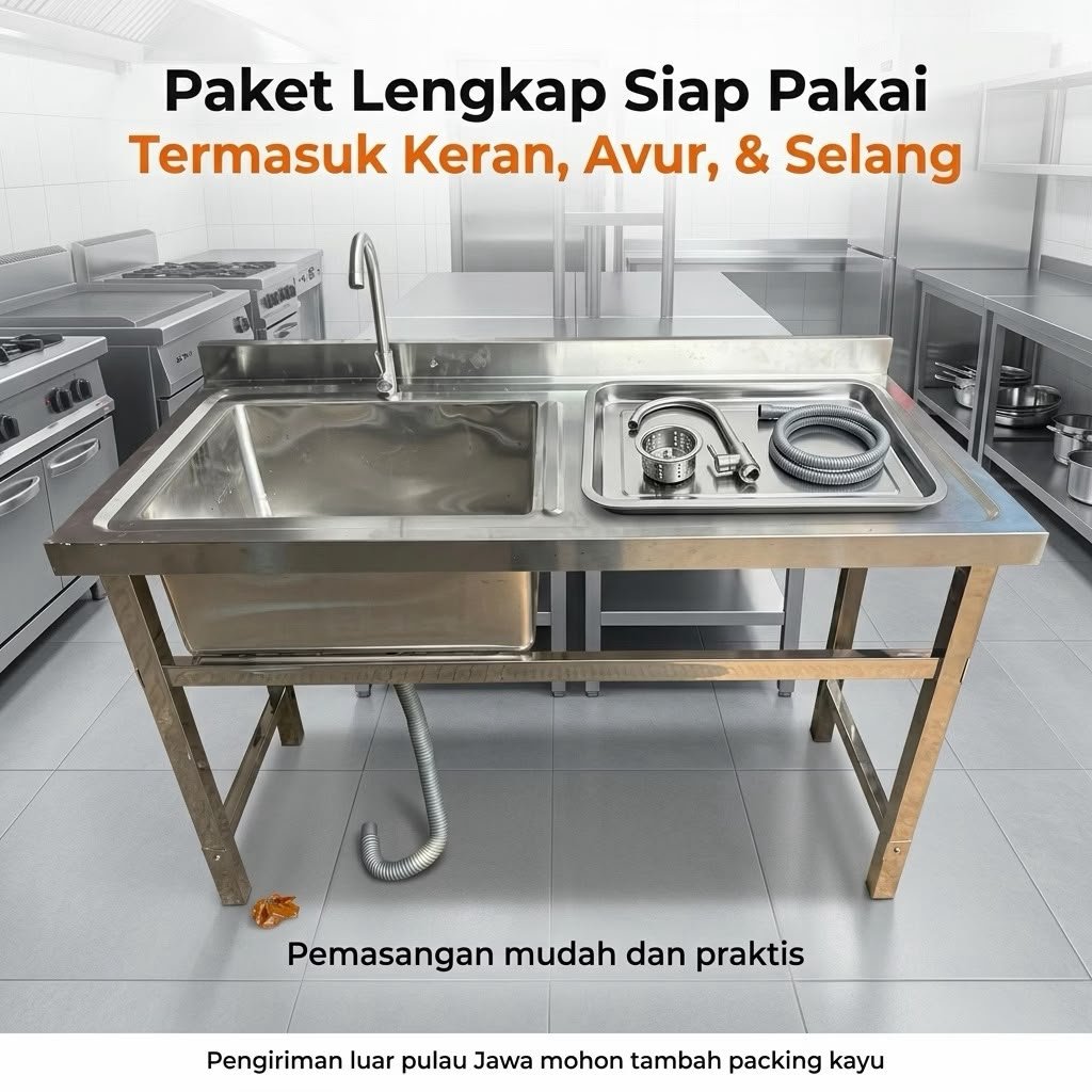 Jual Wastafel Sinkbak sink 120x60x80 Lubang Stainless 304 HL Dapur ...