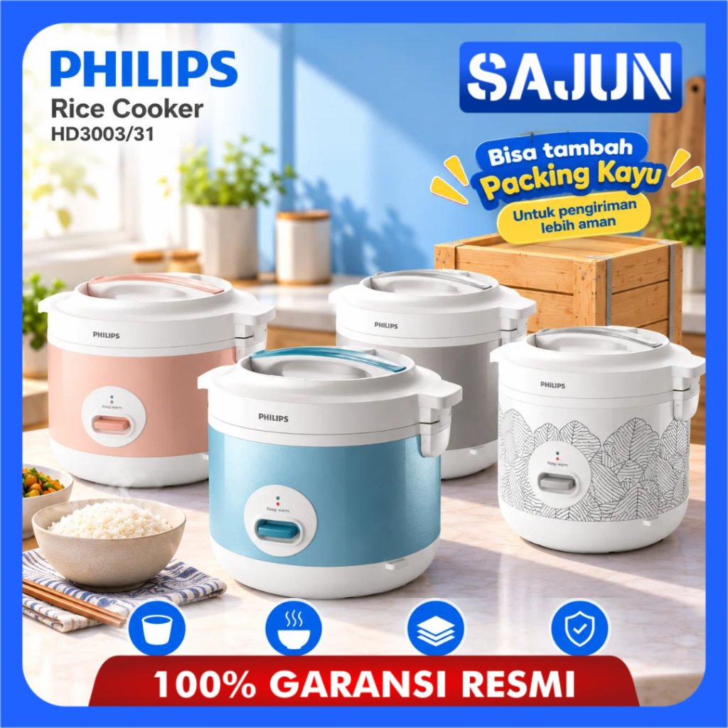 Philips Rice Cooker 1.8 Liter 3 In 1 Garansi Resmi HD3003