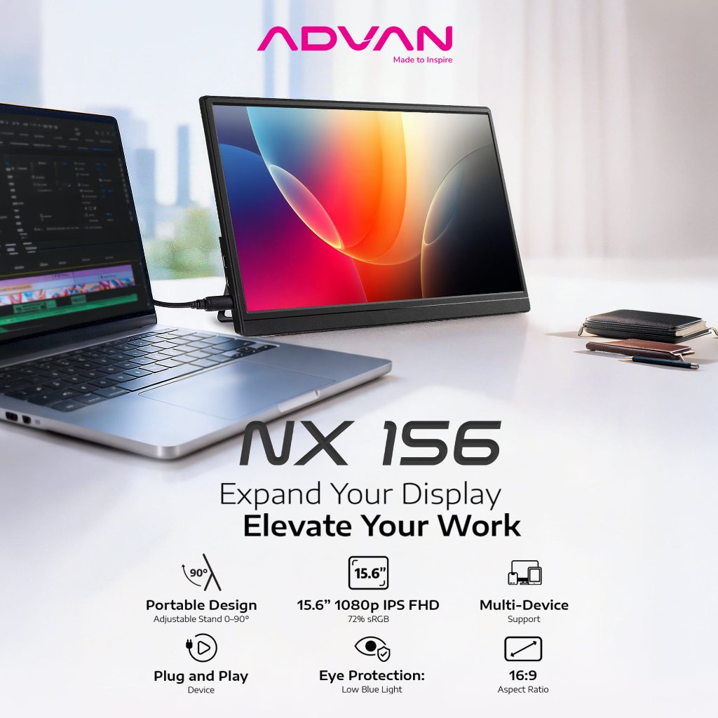 Jual [NEW LAUNCH] ADVAN NX156 Portable Monitor 15.6 Inch IPS FHD 1080P ...