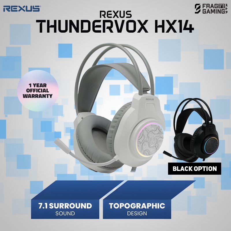 Jual Rexus HX14 / HX-14 Headset Gaming RGB Wired with Adjustable Mic ...