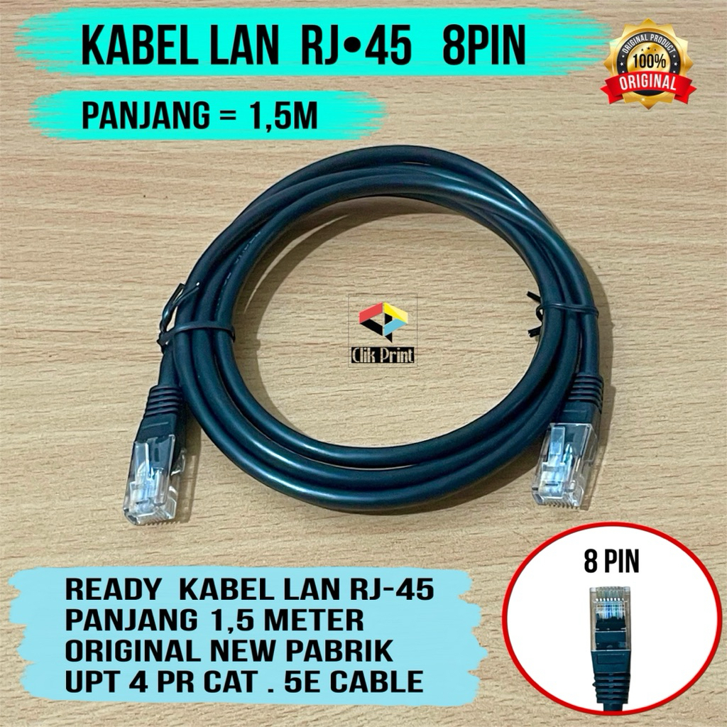 Jual Kabel Lan Rj45 8Pin 1,5M Original Pabrik | Shopee Indonesia