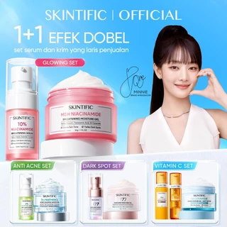 SKINTIFIC - 2pcs Skincare Set | 2IN1 Serum Moisturizer Glowing Brightening 377 Dark Spot Barrier Soothing Panthenol Gel Acne Treatment Acne Calming Retinol Anti-Aging Peeling Exfoliating 5X Ceramide Niacinamide Oil-control Sensitive Kulit Berminyak
