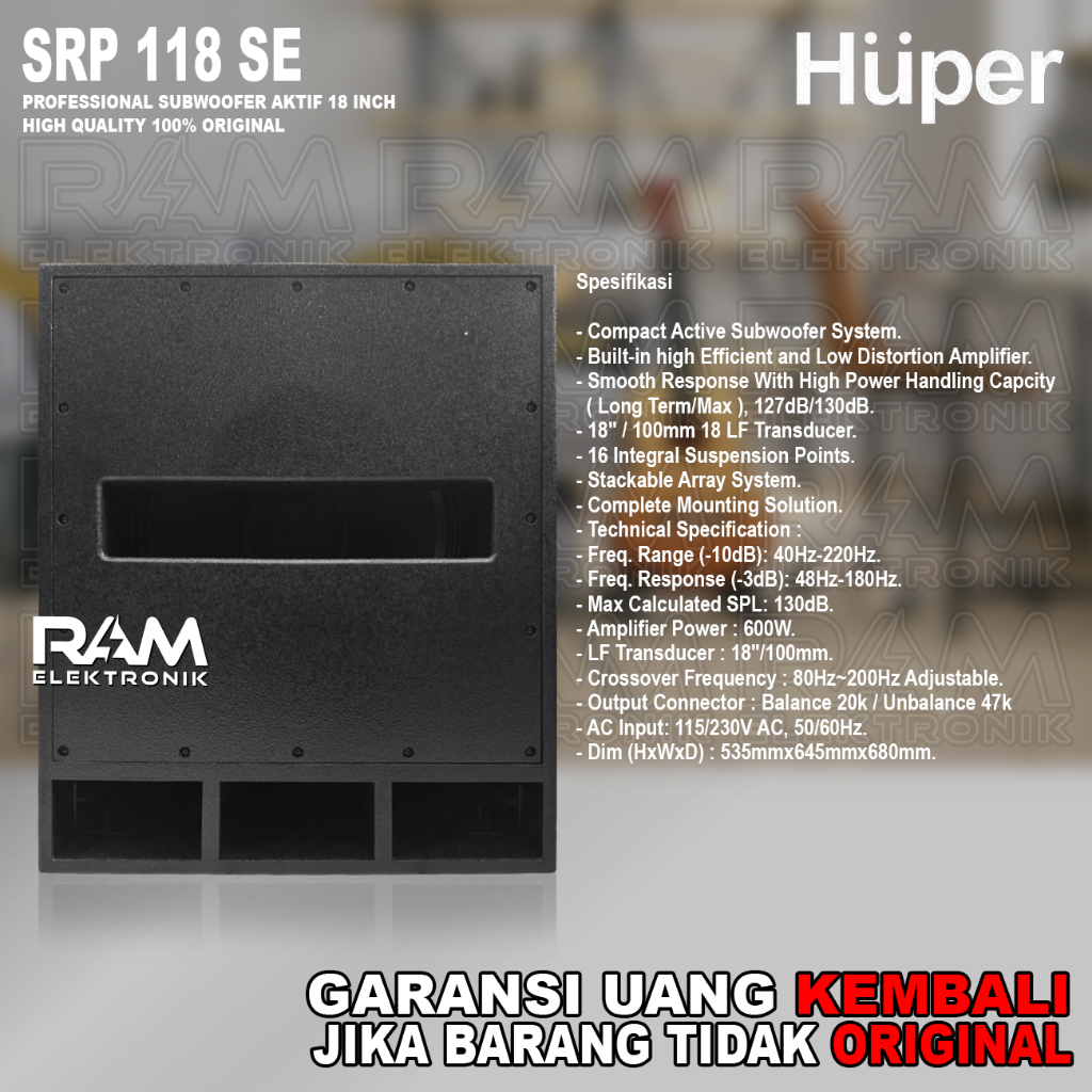 Jual Subwoofer Aktif 18 Inch HUPER SRP 118 | SRP118 | SRP118SE | SRP ...