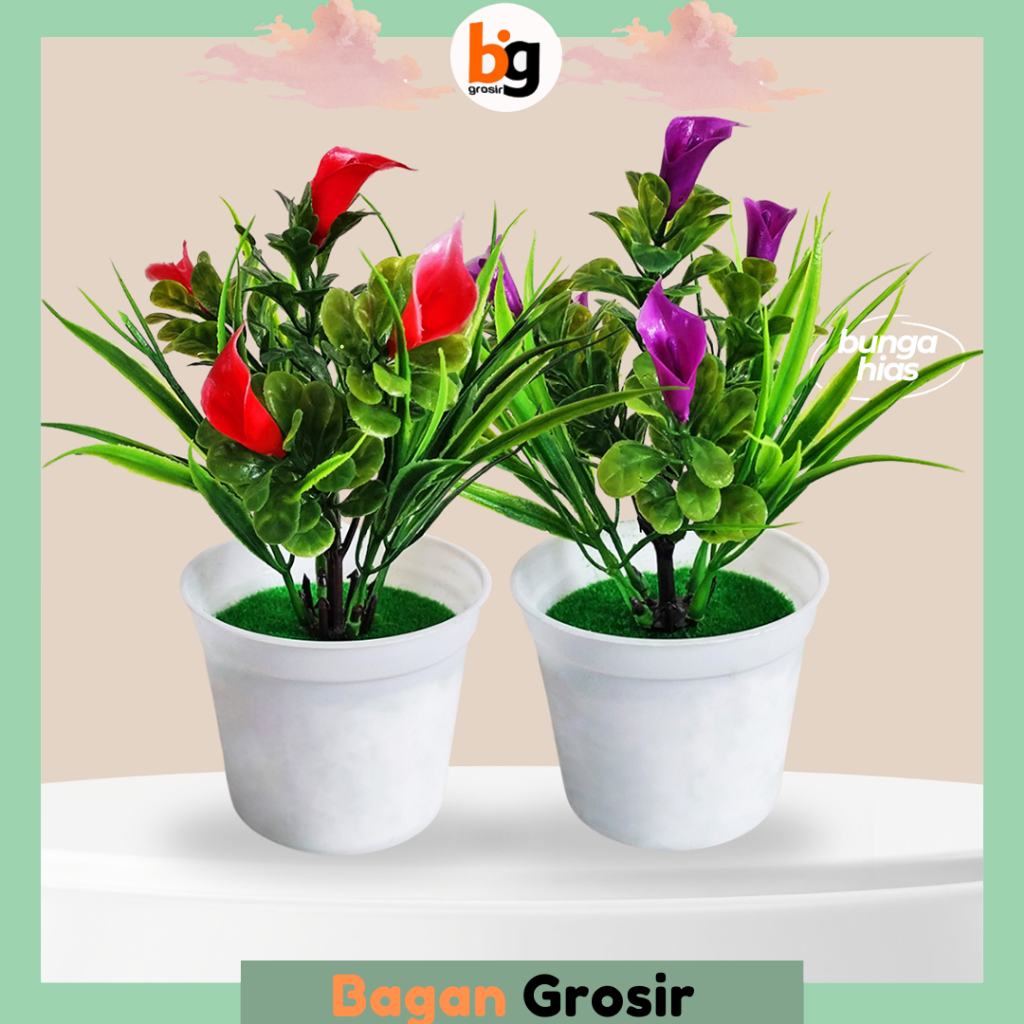 Jual BG Bunga Hias Plastik Tanaman Bonsai Ornamen Dekorasi Rumah Tulip ...